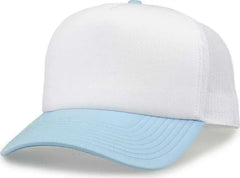 The Game GB473 Foam Front Trucker Cap - White Columbia Blue - White Columbia Blue / One Size Fits Most