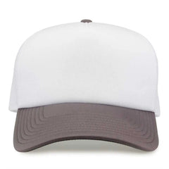 The Game GB473 Foam Front Trucker Cap - White Grey - White Gray / One Size Fits Most