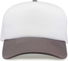 The Game GB473 Foam Front Trucker Cap - White Grey - White Gray / One Size Fits Most