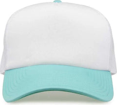 The Game GB473 Foam Front Trucker Cap - White Gumdrop - White Mint / One Size Fits Most