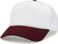 The Game GB473 Foam Front Trucker Cap - White Maroon - White Maroon / One Size Fits Most