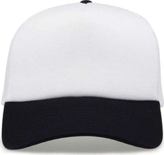 The Game GB473 Foam Front Trucker Cap - White Navy - White Navy / One Size Fits Most