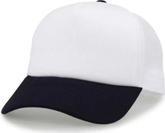 The Game GB473 Foam Front Trucker Cap - White Navy - White Navy / One Size Fits Most