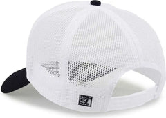 The Game GB473 Foam Front Trucker Cap - White Navy - White Navy / One Size Fits Most