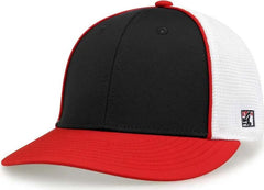 The Game GB483P On-Field GameChanger with Piping & Diamond Mesh Cap - Black Red - Black Red / 6 1/2’’ - 6 3/4’’