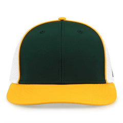 The Game GB483P On-Field GameChanger with Piping & Diamond Mesh Cap - Dark Green Gold