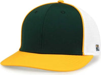 The Game GB483P On-Field GameChanger with Piping & Diamond Mesh Cap - Dark Green Gold - Forest Gold / 6 1/2’’ - 6 3/4’’