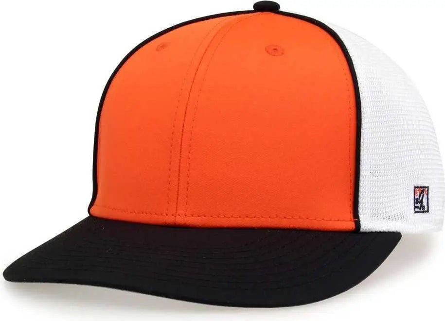 The Game GB483P On-Field GameChanger with Piping & Diamond Mesh Cap - Orange Black - Orange Black / 6 1/2’’ - 6 3/4’’
