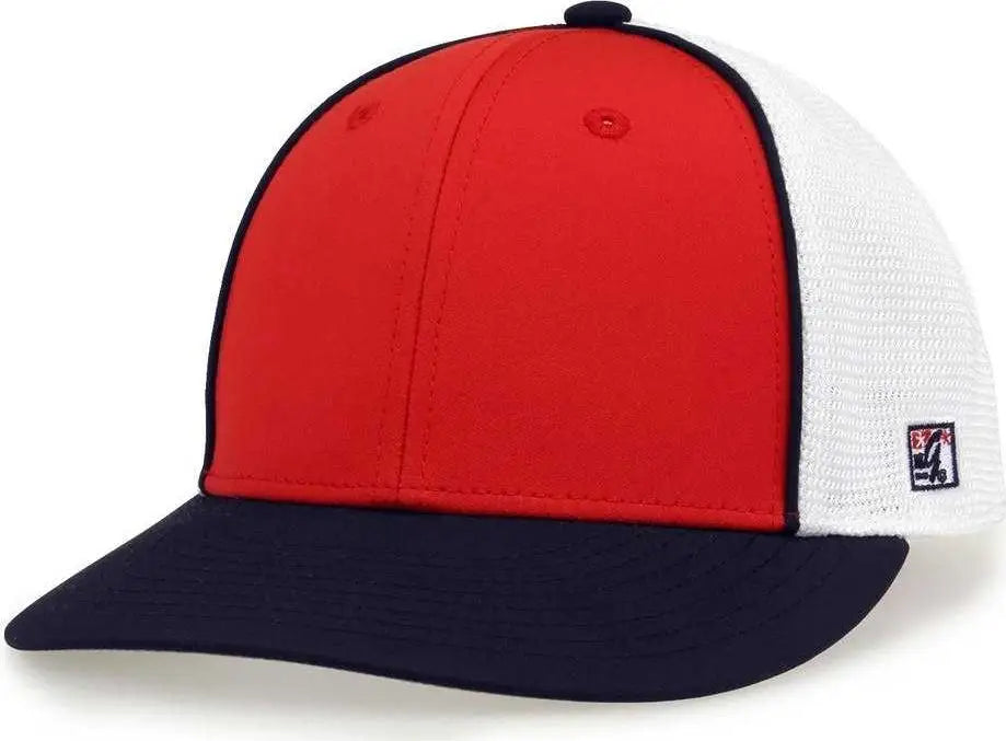 The Game GB483P On-Field GameChanger with Piping & Diamond Mesh Cap - Red Navy - Red Navy / 6 1/2’’ - 6 3/4’’