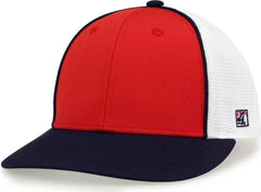 The Game GB483P On-Field GameChanger with Piping & Diamond Mesh Cap - Red Navy - Red Navy / 6 1/2’’ - 6 3/4’’