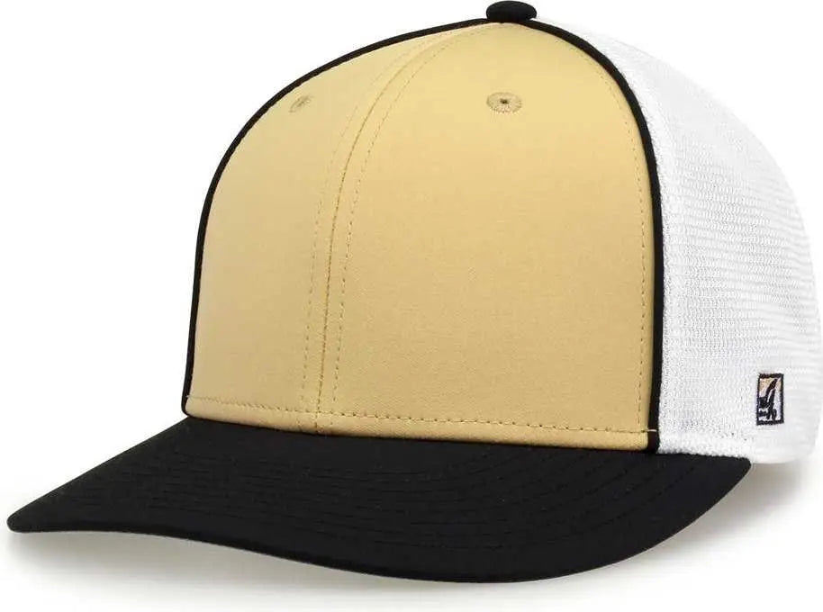 The Game GB483P On-Field GameChanger with Piping & Diamond Mesh Cap - Vegas Gold Black - Vegas Gold Black / 6 1/2’’ - 6