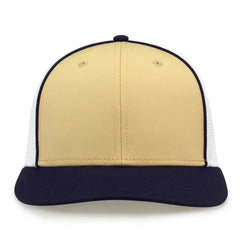 The Game GB483P On-Field GameChanger with Piping & Diamond Mesh Cap - Vegas Gold Navy