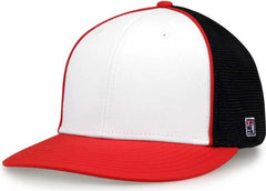 The Game GB483P On-Field GameChanger with Piping & Diamond Mesh Cap - White Red Black - White Red / 6 1/2’’ - 6 3/4’’