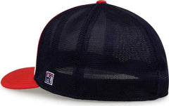 The Game GB483P On-Field GameChanger with Piping & Diamond Mesh Cap - White Red Navy