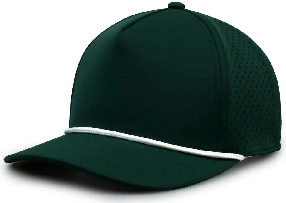 The Game GB505R NeoCool 5 Panel Snapback with Rope Cap - Dark Green - Forest / OSFM