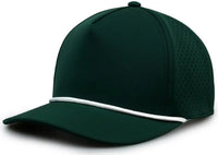 The Game GB505R NeoCool 5 Panel Snapback with Rope Cap - Dark Green - Forest / OSFM