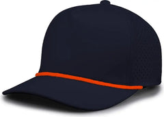 The Game GB505R NeoCool 5 Panel Snapback with Rope Cap - Navy Orange - Navy Orange / OSFM