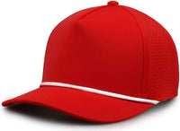 The Game GB505R NeoCool 5 Panel Snapback with Rope Cap - Red White - Red White / OSFM