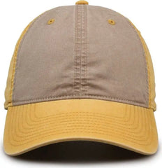The Game GB516 Twill Color Block Cap - Khaki Ginger - Khaki Gold / 6 7/8’’ - 7 5/8’’