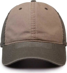 The Game GB516 Twill Color Block Cap - Khaki Sage - Khaki Green / 6 7/8’’ - 7 5/8’’
