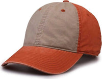 The Game GB516 Twill Color Block Cap - Khaki Tangy Tangerine - Khaki Burnt Orange / 6 7/8’’ - 7 5/8’’