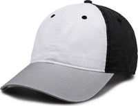 The Game GB516 Twill Color Block Cap - White Black Gray - White Black / 6 7/8’’ - 7 5/8’’