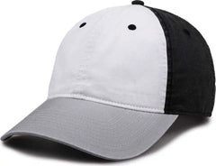 The Game GB516 Twill Color Block Cap - White Black Gray - White Black / 6 7/8’’ - 7 5/8’’