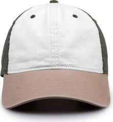 The Game GB516 Twill Color Block Cap - White Olive Atmosphere - White Olive Atmosphere / 6 7/8’’ - 7 5/8’’
