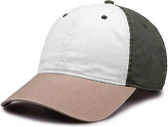 The Game GB516 Twill Color Block Cap - White Olive Atmosphere - White Olive Atmosphere / 6 7/8’’ - 7 5/8’’