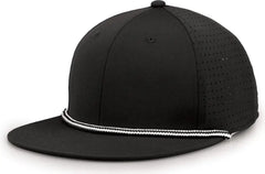 The Game GB519 Perforated GameChanger with Rope Cap - Black - Black / OSFM
