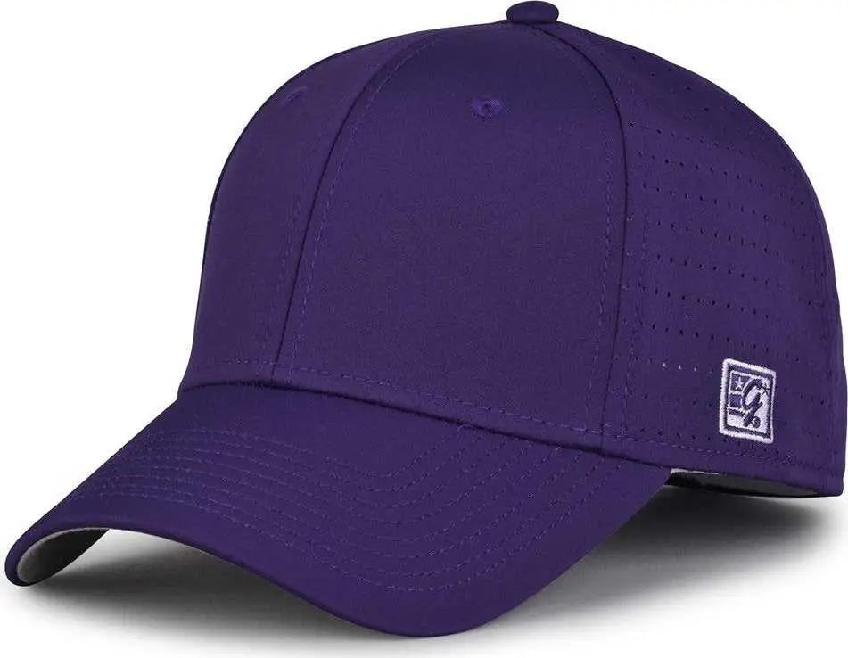 The Game GB904 Precurved Perforated Gamechanger Cap - Purple - Purple / 6 1/2’’ - 6 3/4’’