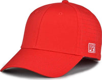 The Game GB904 Precurved Perforated Gamechanger Cap - Red - Red / 6 1/2’’ - 6 3/4’’