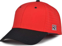 The Game GB904 Precurved Perforated Gamechanger Cap - Red Black - Red Black / 6 1/2’’ - 6 3/4’’