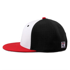 The Game GB906 Perforated GameChanger Snapback Cap - White Black Red - White Black / One Size Fits Most