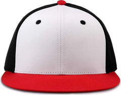 The Game GB906 Perforated GameChanger Snapback Cap - White Black Red - White Black / One Size Fits Most