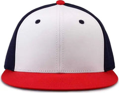 The Game GB906 Perforated GameChanger Snapback Cap - White Navy Red - White Navy / One Size Fits Most