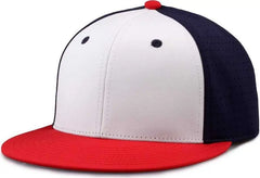 The Game GB906 Perforated GameChanger Snapback Cap - White Navy Red - White Navy / One Size Fits Most