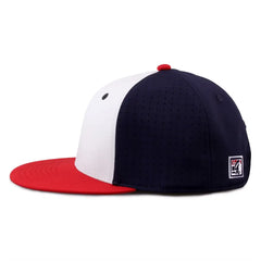 The Game GB906 Perforated GameChanger Snapback Cap - White Navy Red - White Navy / One Size Fits Most