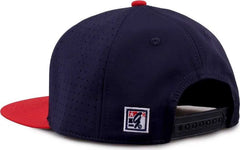 The Game GB906 Perforated GameChanger Snapback Cap - White Navy Red - White Navy / One Size Fits Most