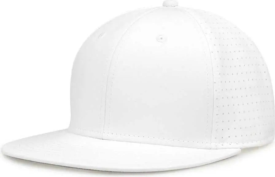 The Game GB906Y Youth Perforated GameChanger Snapback Cap - White - White / Youth One Size Fits Most