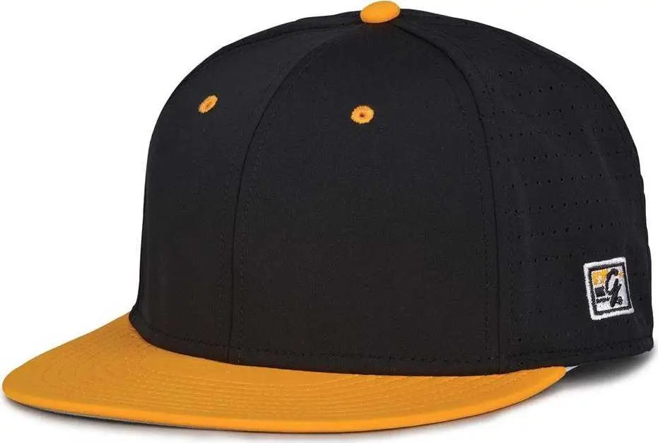 The Game GB998 Perforated GameChanger Cap - Black Athletic Gold - Black Gold / 6 1/2’’ - 6 3/4’’