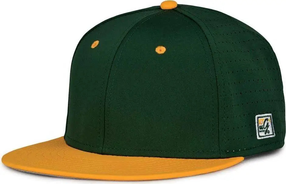 The Game GB998 Perforated GameChanger Cap - Dark Green Athletic Gold - Forest Athletic Gold / 6 1/2’’ - 6 3/4’’