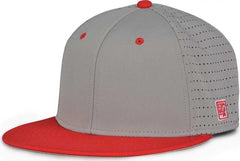 The Game GB998 Perforated GameChanger Cap - Gray Red - Gray Red / 6 1/2’’ - 6 3/4’’