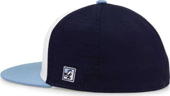 The Game GB998 Perforated GameChanger Cap - White Navy Columbia Blue