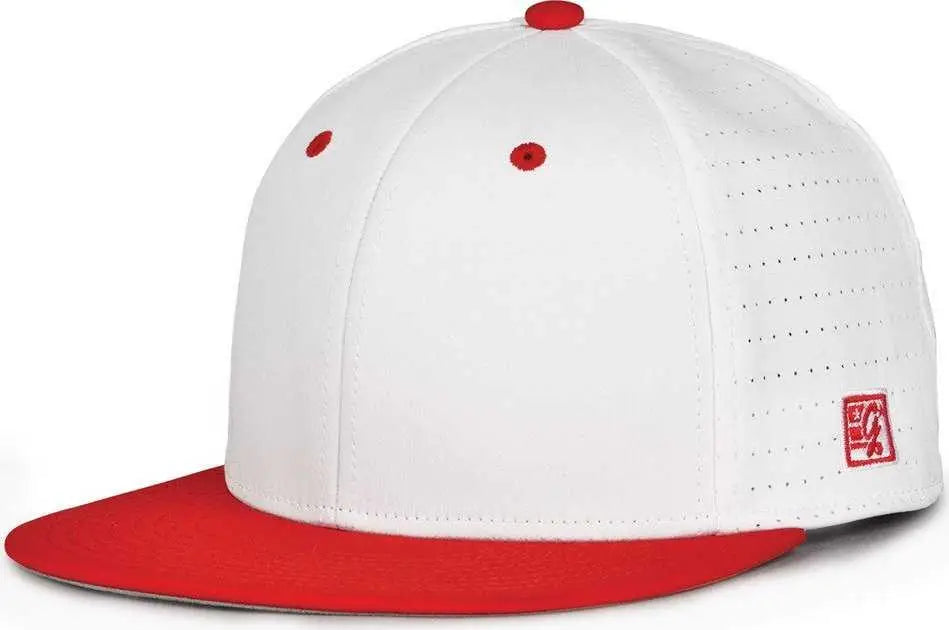 The Game GB998 Perforated GameChanger Cap - White Red - White Red / 6 1/2’’ - 6 3/4’’