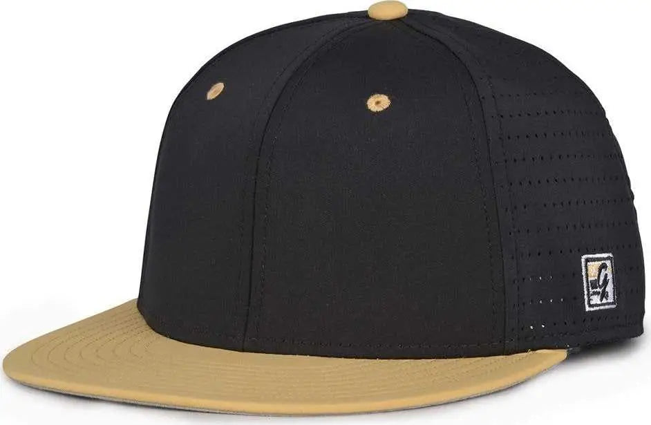 The Game GB999 Low Pro Perforated GameChanger Cap - Black Vegas Gold - Black Vegas Gold / 6 1/2’’ - 6 3/4’’