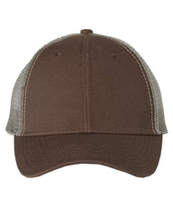 Valucap AH80 Bio-Washed Trucker Cap - Brown Khaki - Brown Khaki / One Size Fits Most