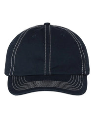 Valucap VC300A Bio-Washed Classic Dad Cap - Navy Stone Stitch - Navy Stone Stitch / One Size Fits Most