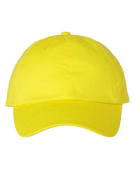 Valucap VC300A Bio-Washed Classic Dad Cap - Neon Yellow - Neon Yellow / One Size Fits Most