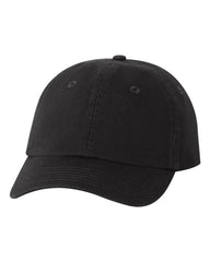 Valucap VC300Y Youth Small Fit Bio-Washed Dad Cap - Black - Black / One Size Fits Most